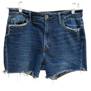 Flying Monkey Distressed Denim Shorts Medium Wash Raw Hem F4018 Womens Size 32